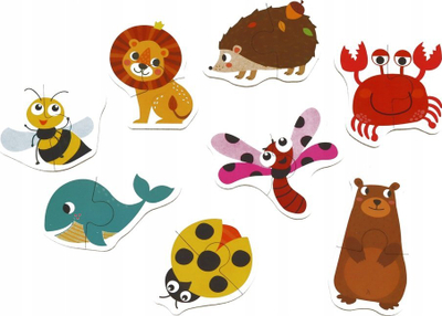 Puzzle edukative Leantoys Animals, 48 copa, për kalamaj, shumëngjyrëshe
