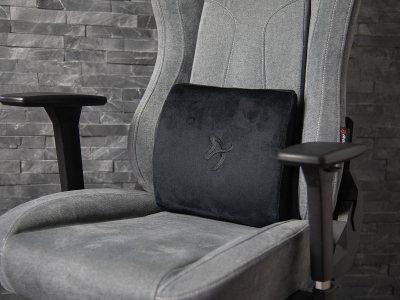 Jastëk mbajtës Arozzi Lumbar Support, shkumë memory, velur, i zi