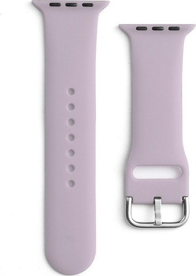 Rrip silikoni për Apple Watch 49 45 44mm, me kopëse metalike, vjollcë
