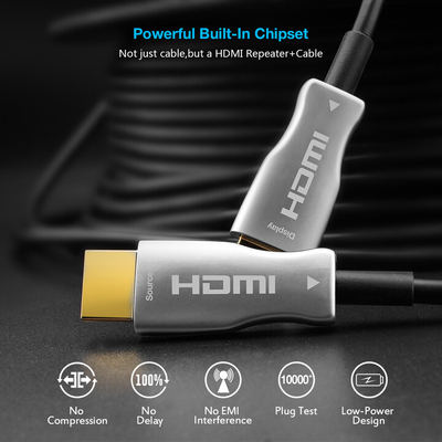 Kabllo optike PremiumCord High Speed me Ethernet 4K@60Hz, 30m, M/M, e zezë