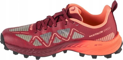 Atlete trail vrapimi Inov-8 MudTalon Speed W për goca, me tabe në shollë, ngjyrë kuqe-portokalli