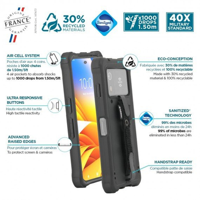 Mbulesë telefoni Mobilis 052061, për Zebra EM45 RFID, 6.7", e zezë