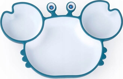 Pjatë për kalamaj Dumel Crab Plate Premium, turkeze me të bardhë