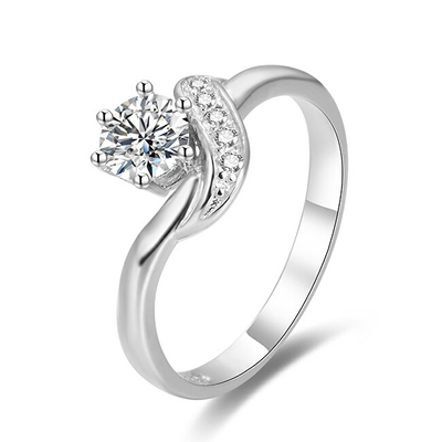 Unazë Beneto Silver AGG345, argjend, me zircon