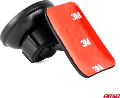 Mbajtëse magnetike telefoni AMiO 04140, vetëngjitëse, rrotullim 360°, e zezë