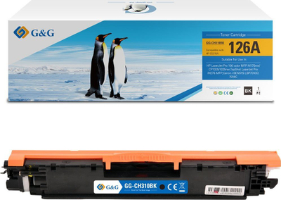 Тонер G&amp;G CE310A CRG129BK CRG729BK CRG329BK, црн, 1200 страници