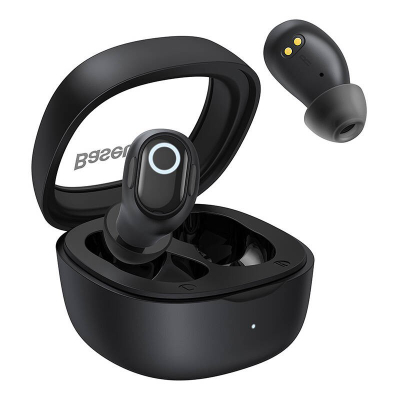 Kufje Bluetooth Baseus WM02 TWS, pa tela, me kuti karikimi, të zeza