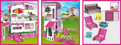 Set krijues Lisciani Barbie Dream House, vilë 3D shpi kukullash, për kalamaj 4+, shumngjyrësh