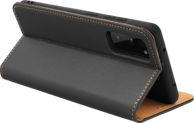 Futrollë telefoni Forcell Smart Pro për Xiaomi Redmi 12 4G, lëkurë, me stand, e zezë