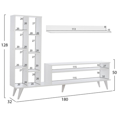 Set për TV Fletcher 180×32×128 cm (HM9144)