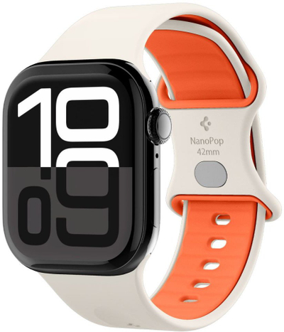Rrip ore inteligjente Spigen Nano Pop për Apple Watch 6 7 8 9 10 SE, 40 41 42 mm, portokalli