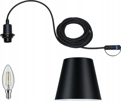 Llambë varëse LED Paulmann Plug &amp; Shine Kofia, E14, IP44, e zezë