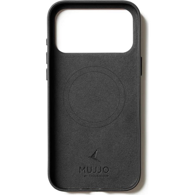 Mbulesë telefoni Mujjo Full Leather Case për iPhone 17 Pro Max, lëkurë natyrale, MagSafe, e zezë