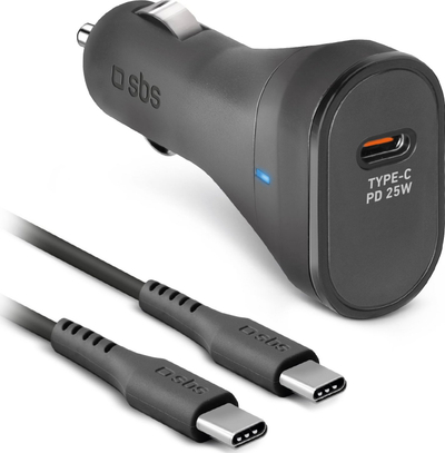 Karikues makine SBS Car Charger, PD 25W, kabllo USB C 1m, i zi
