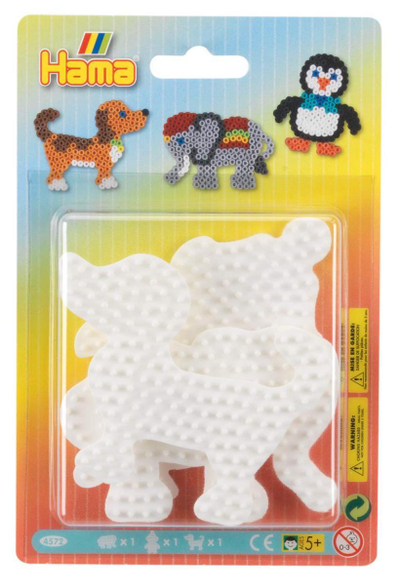 Set shabllonesh me rruza Hama 4572, 3 forma, elefant, pinguin, qen, shumngjyrësh