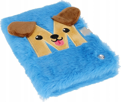 Ditari me bllokim STARPAK Plush M, me çelës, blu me ndriçim