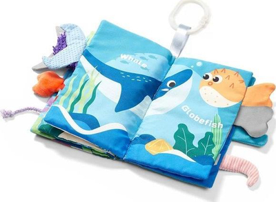 Libër senzorial për bebe BabyOno Go To The Ocean, poliester, me rrip varjeje, shumëngjyrësh
