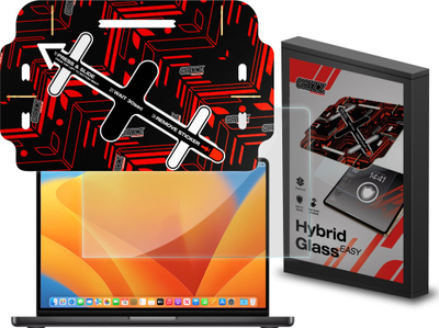 Mbrojtës ekrani hibrid GrizzGlass HybridGlass Easy për Apple MacBook Pro 16", transparent