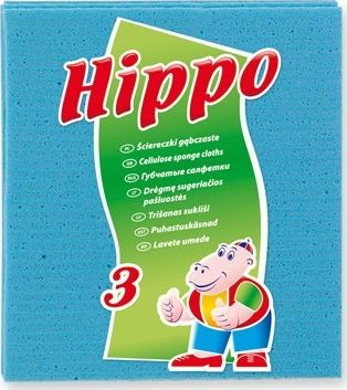 Lecka sfungjeri Hippo, set me 3 copë, 16 x 15.6 cm, shumëthithëse