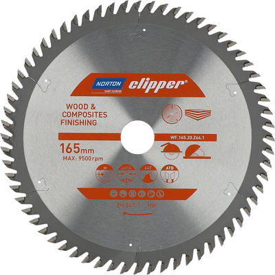 Disk prerës Norton, 165mm x 20mm x 64 dhëmbë