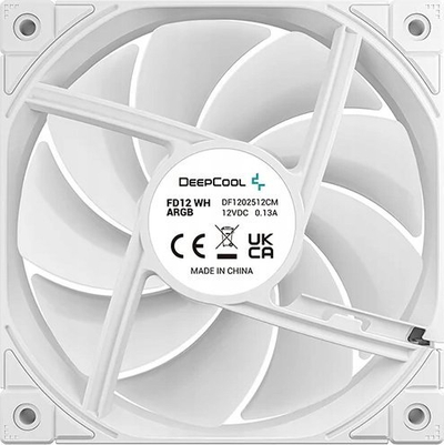 Ventilatorë PC DeepCool FD12, 120mm, ARGB PWM, set me 3 copë, të bardhë