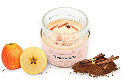 Qiri aromatik Tropikalia Tropicandle - Apple & cinnamon, 150 ml