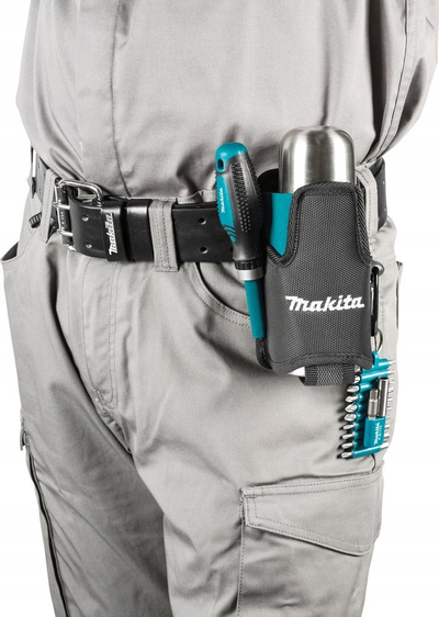 Termus me mbajtëse Makita Thermal Flask and Holder Pouch, çelik inoksi, izolim termik, blu