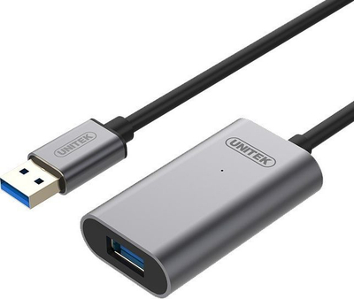 Kabllo Unitek USB-A-USB-A, 10m, e zezë