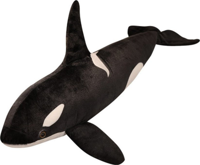 Lodër pelushi LEAN TOYS Orca Oceanica, 50cm, balenë, e zezë me të bardhë