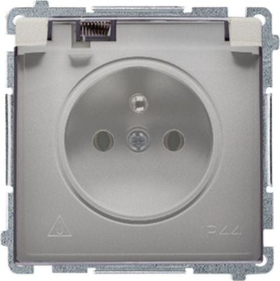 Prizë e vetme me tokë Kontakt-Simon Simon Basic BMGZ1BZ.01/29A, IP44, 16A 250V, satin