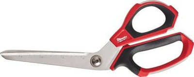 Gërshërë pune Milwaukee Ergonomic 240 mm, me teh mikro-serrator, me dorezë ergonomike, ngjyrë e kuqe