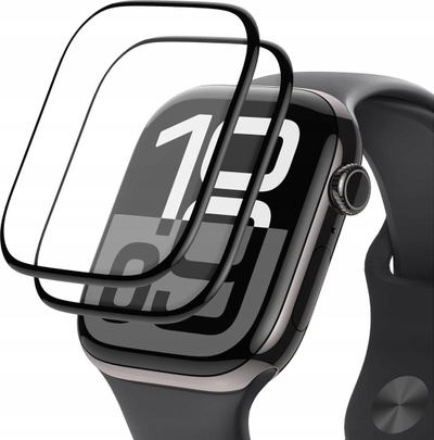 Mbrojtës ekrani Wozinsky Full Glue për Apple Watch Series 10 42mm, xham i kalit, kornizë e zezë