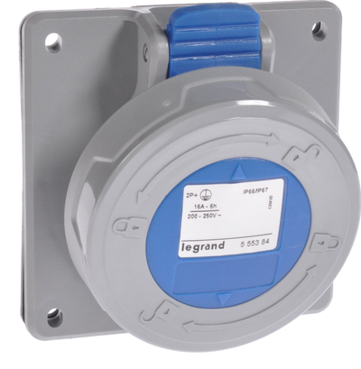 Prizë paneli Legrand P17 Tempra Pro 555384, 3P, 16A 230V, IP67, blu