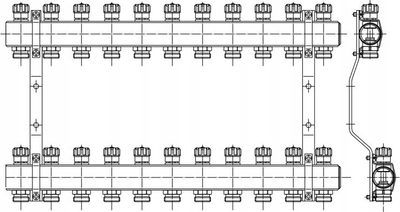 Manifold ngrohje Perfexim PHA-109A, 11 qarqe, PN10, bronx