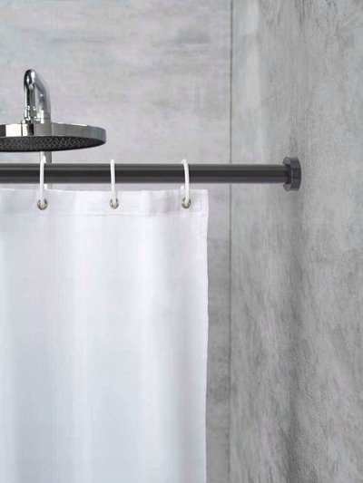 Shufër perde dushi WENKO Luz, teleskopike 70-115 cm, alumin inox, argjend