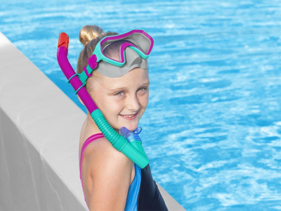 Set maskë me snorkel Bestway 24025, për kalamaj 7+, polikarbonat, shumëngjyrësh