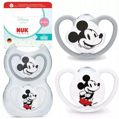 Set biberonash Nuk Perfect Match Air Mickey, 2 copë, 6–18 muaj