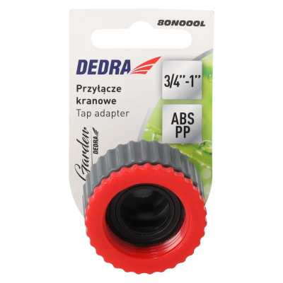 Lidhës rubineti Dedra 80N000L, 3/4"-1", konektor i shpejtë 1/2", gri e kuqe