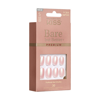 Thonj vetëngjitës KISS Bare-But-Better Premium Nails Mocha, 30 copë
