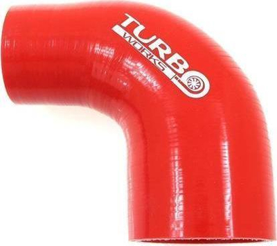 Reduktor silikoni TurboWorks 90°, 63 në 70mm, i kuq