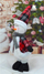 Figurinë dekorative Saska Christmas Snowman, 50cm, e bardhë kuqe zi
