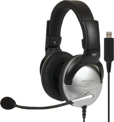 Kufje me mikrofon Koss SB45USB, me kabllo, të zeza