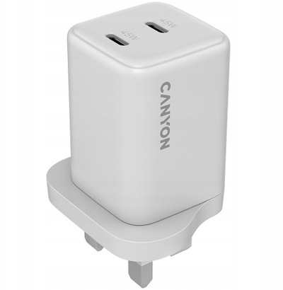 Ѕиден полнач Кенион Cu65Acc GaN, 65W, 2x USB C PD 1x USB A, бел