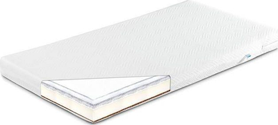 Dyshek për kalamaj Sensillo Buckwheat Foam Coconut, 140x70cm, mbushje kokosi dhe shkumë, i bardhë