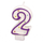 Qirinj për tortë Cake Candles, numri 2, 7 cm, shumëngjyrësh