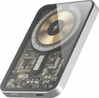 Power bank magnetik wireless Hinovo MB1-5000xw, 5000mAh, 15W, i bardh