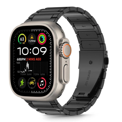 Rrip ore Tech-Protect Stainless Classic për Apple Watch 44‑49mm, çelik inox, i zi