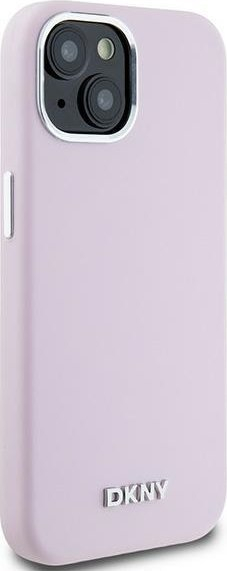 Kapak telefoni DKNY Liquid Silicone Magsafe, për iPhone 15, rozë