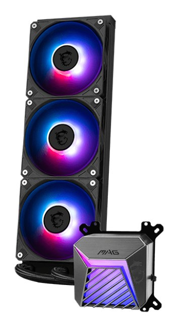 Ftohës uji për CPU MSI MAG CORELIQUID A15 360, radiator 360 mm, RGB, i zi