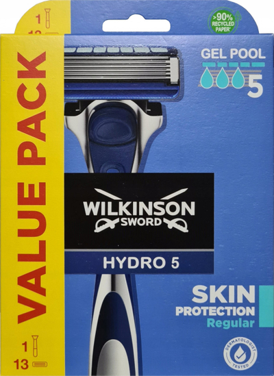Brisk rroje Wilkinson Sword Hydro5 Skin Protection Regular, me 5 tehe, me 13 koka zëvendësuese